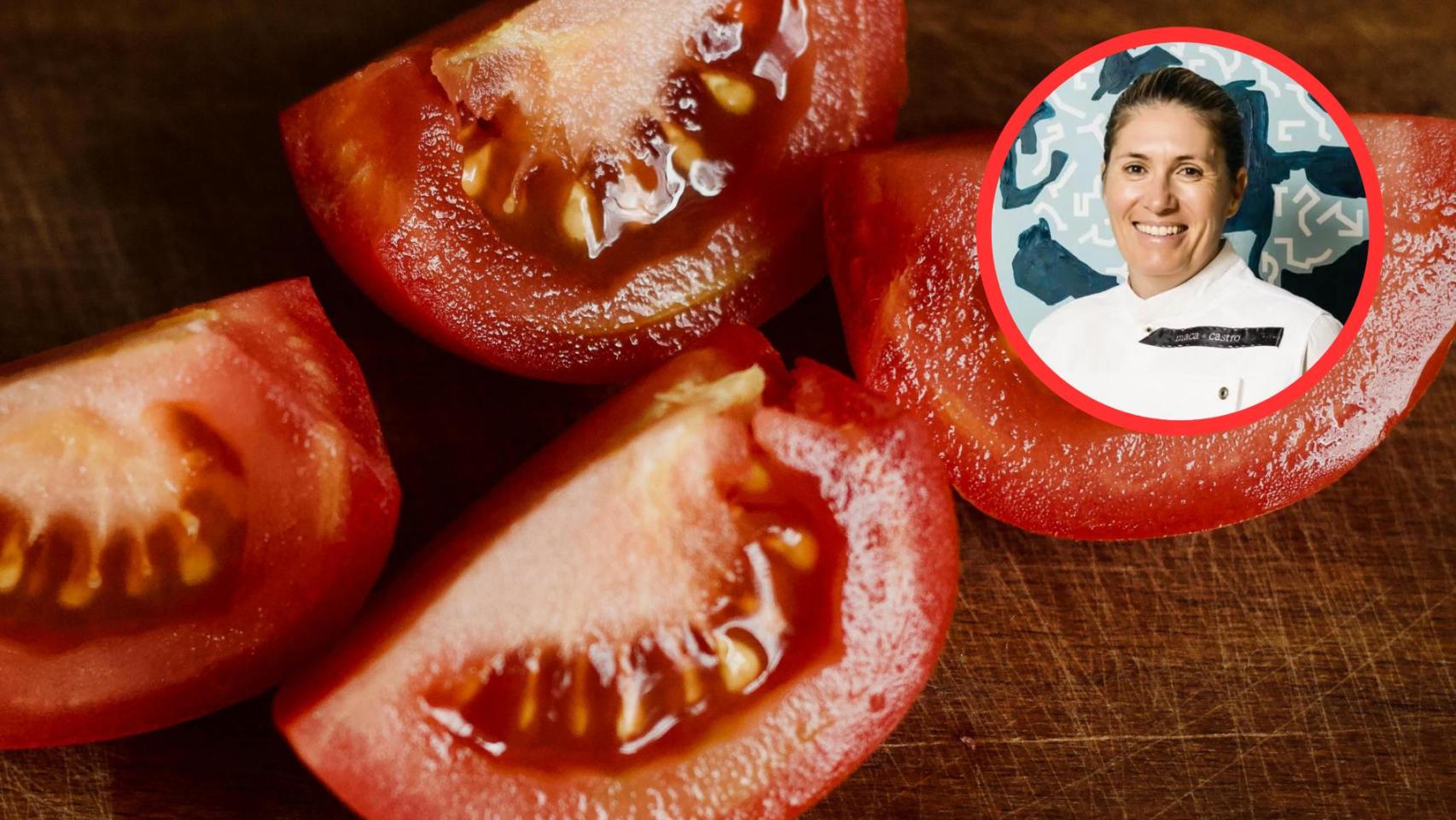 Maca de Castro y tomates