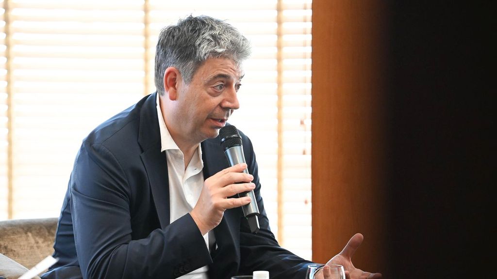 Eloi Planes, presidente de Fluidra, en una charla con la Aijec
