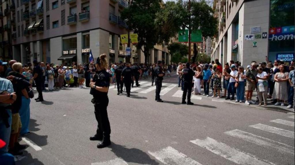 Inmediaciones de la iglesia de Sant Agustí durante la visita del Papa a Barcelona