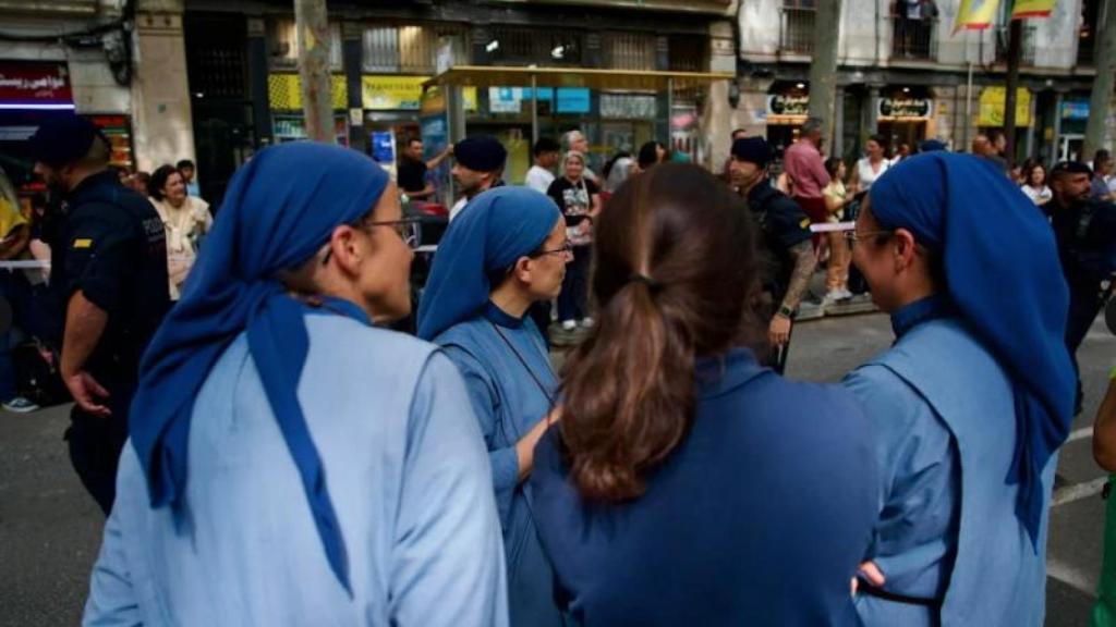 Inmediaciones de la iglesia de Sant Agustí durante la visita del Papa a Barcelona
