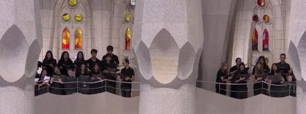 Uno de los coros de la misa de León XIV en la Sagrada Familia