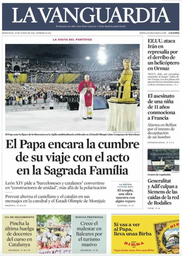 Portada La Vanguardia 10 de juny