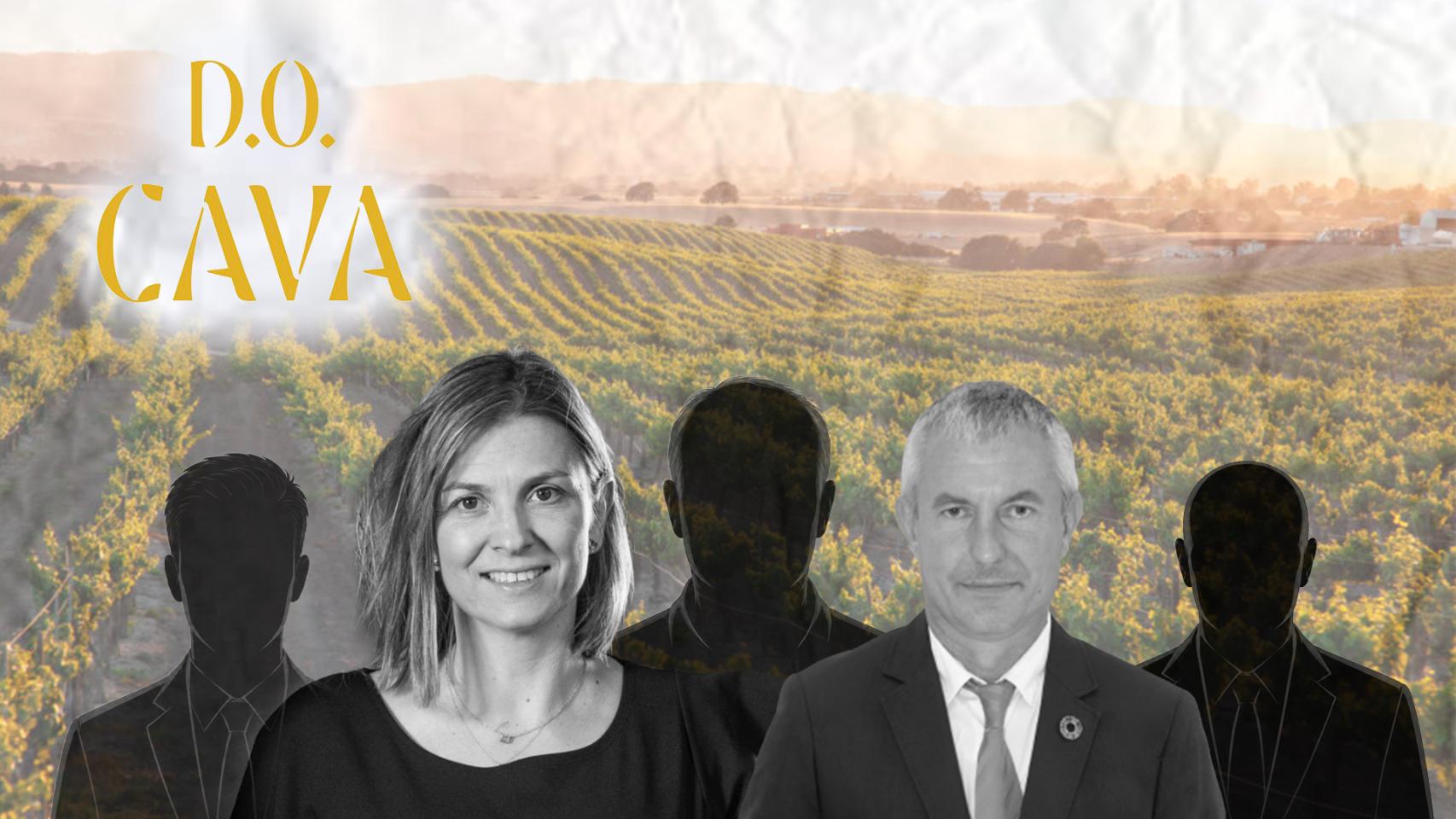 Montaje con los dos favoritos para presidir la DO Cava, Marta Vidal y Xavier Folch