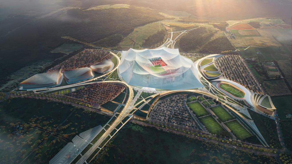 Un render del Estadio Hassan II