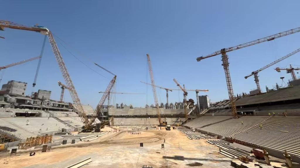 Una imagen de las obras del Estadio Hassan II