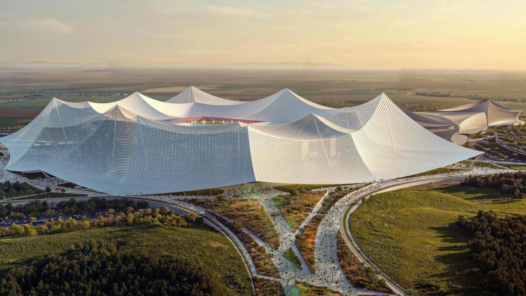 Un render del Estadio Hassan II