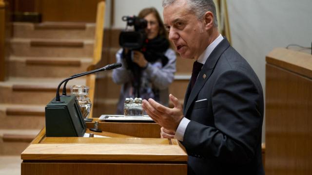 El lehendakari, Iigo Urkullu, este viernes en el Parlamento vasco. / EFE