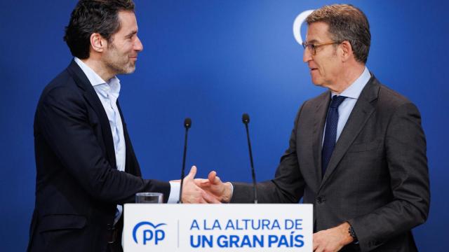 Borja Smper y Alberto Nez Feijo este lunes en Madrid. / Efe