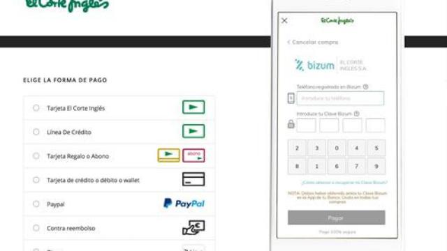 El Corte Ingls y BBVA se unen para incorporar Bizum como mtodo de pago /EP