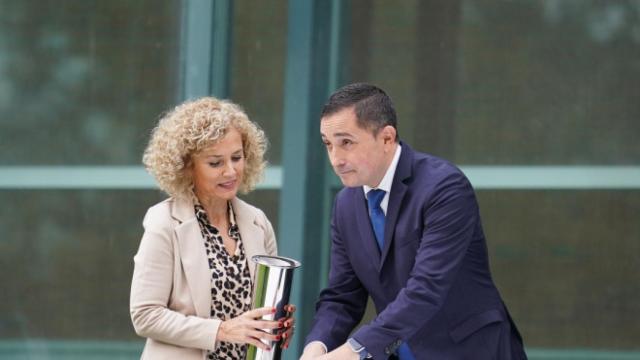 El presidente de BBK, Xabier Sagredo, en las obras de ampliacin del Museo de Bellas Artes en Bilbao / Europa Press