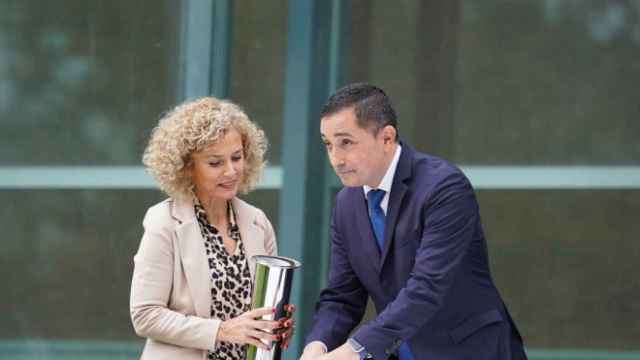 El presidente de BBK, Xabier Sagredo, en las obras de ampliacin del Museo de Bellas Artes en Bilbao / Europa Press