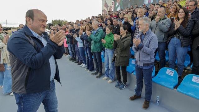 El presidente del PNV Andoni Ortuzar, y el lehendakari, Iigo Urkullu, en el acto central del Alderdi Eguna