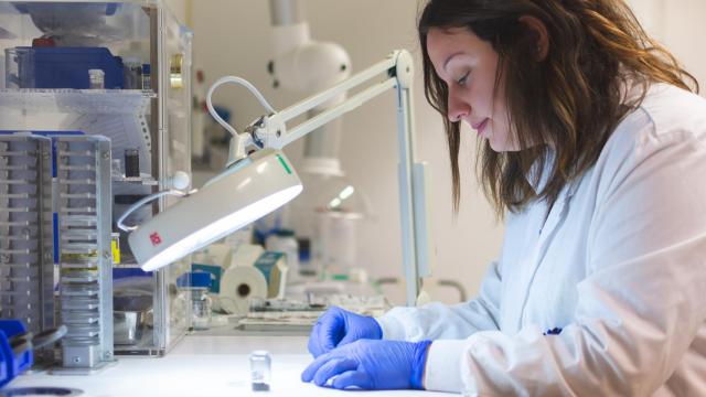 Una investigadora del CIC EnergiGUNE dentro del proyecto HighSpin. / CIC EnergiGUNE