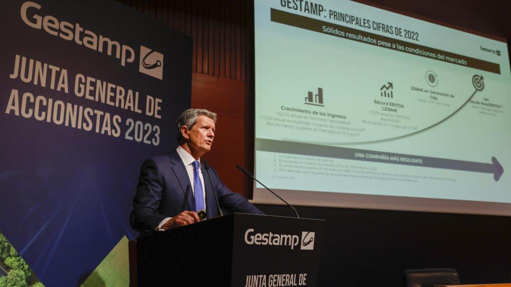 Francisco Riberas, en la junta de accionistas de 2023 en el Palacio Euskalduna.