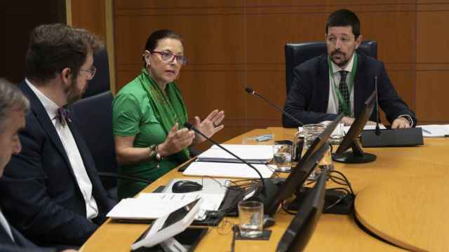 La Comisión de Economía, Hacienda y Presupuestos del Parlamento Vasco ha acogido este lunes la comparecencia de los portavoces de Confebask, Pablo Martín Goitia y Virginia Múgica / PARLAMENTO VASCO