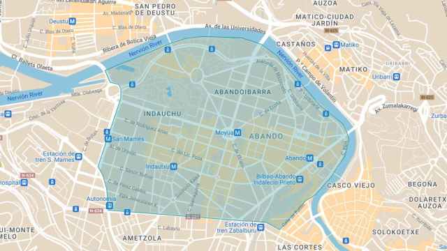 Plano de la Zona de Bajas Emisiones de Bilbao/Ayuntamiento de Bilbao