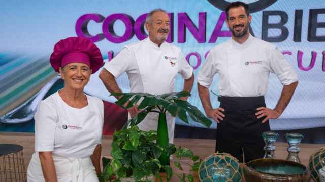 Karlos Arguiñano y su hijo, Joseba, en el programa Cocina Abierta