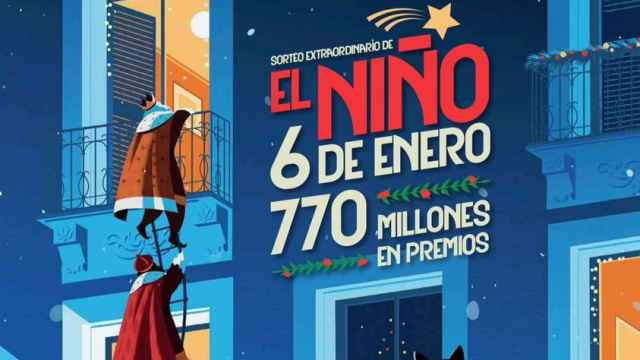 Cartel promocional del sorteo de la Lotería del Niño LAE