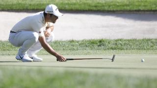 Otaegui estudia su pateo durante el Estrella Damm Andalucía Masters 2023 que se celebró en el Real Club Valderrama, en San Roque (Cádiz).