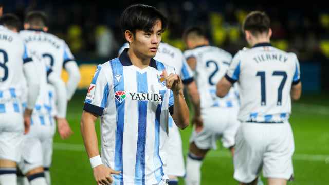 Takefusa Kubo durante el encuentro entre la Real Sociedad y el Villarreal.