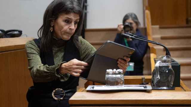La consejera de Igualdad, Justicia y Políticas Sociales en funciones, Nerea Melgosa, durante una intervención en el Parlamento vasco / Legebiltzarra