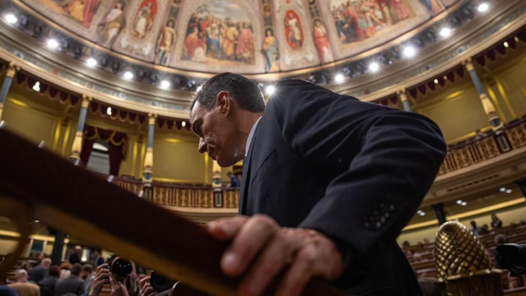 Pedro Sánchez en el pleno del Congreso de los Diputados en Madrid en el debate la ley de amnistía.