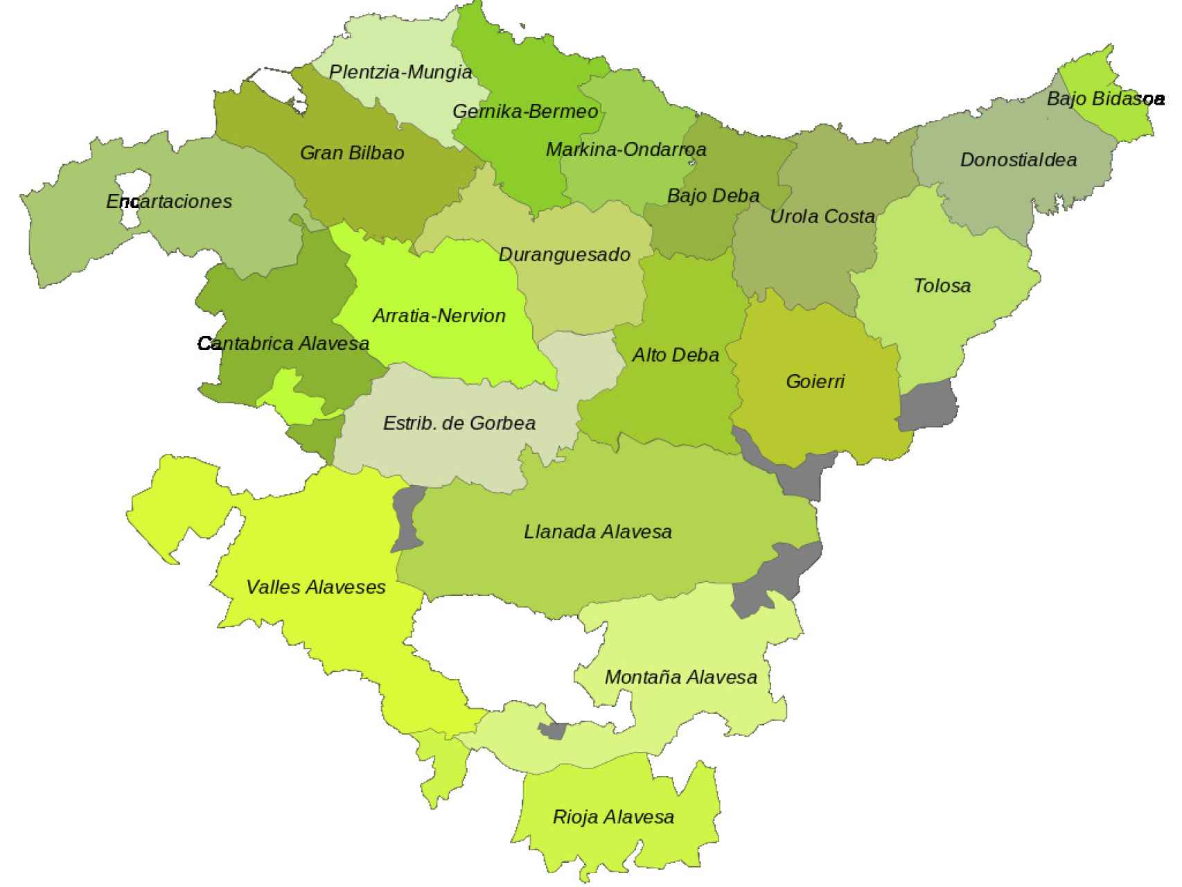 Comarcas de Euskadi / Wikipedia