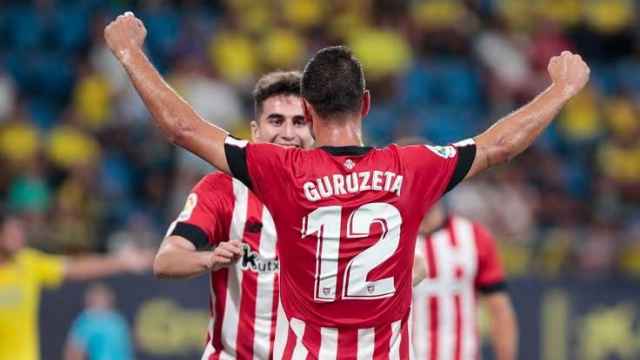Guruzeta celebra uno de los goles anotados esta temporada.