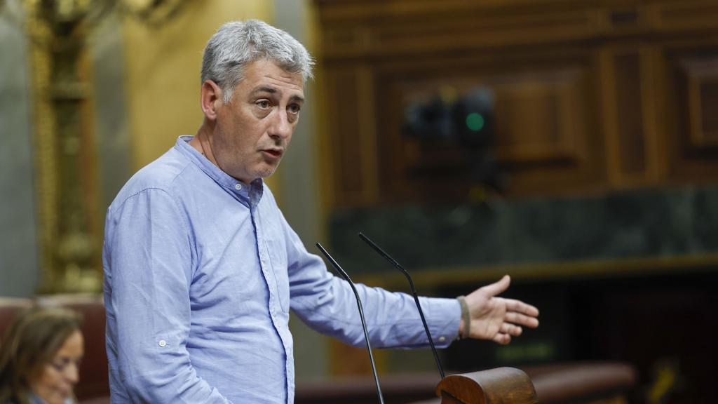 El diputado de EH Bildu Oskar Matute interviene en la sesión de control al Gobierno en el Congreso. / Chema Moya - EFE