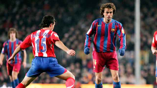 Santi Ezquerro, durante su etapa como jugador del Barcelona.