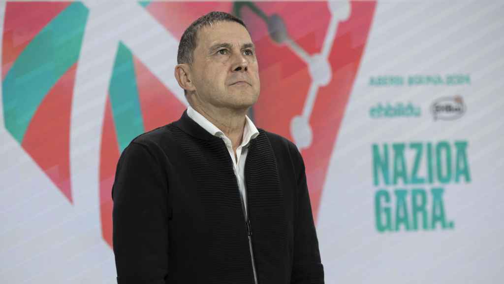 El coordinador general de EH Bildu, Arnaldo Otegi, en la celebración del Aberri Eguna en Pamplona