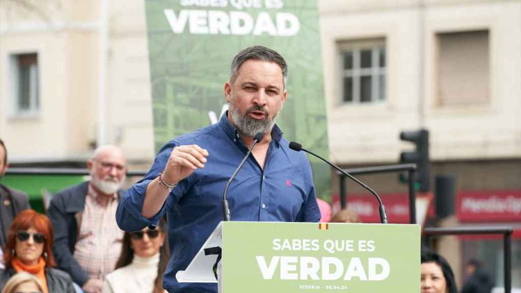 Abascal, durante el acto de este mediodía en Vitoria-Gasteiz.