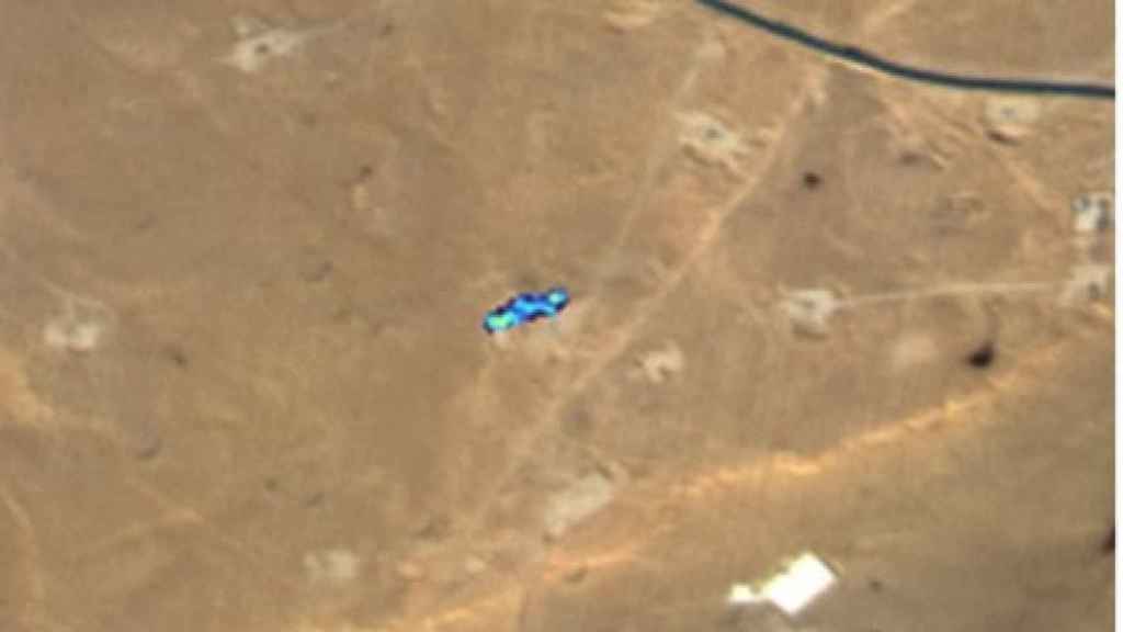 Imagen de alta resolución de una detección de emisión de metano de 818 kg/h en África, adquirida por el satélite Geisat de Satlantis en febrero de 2024.