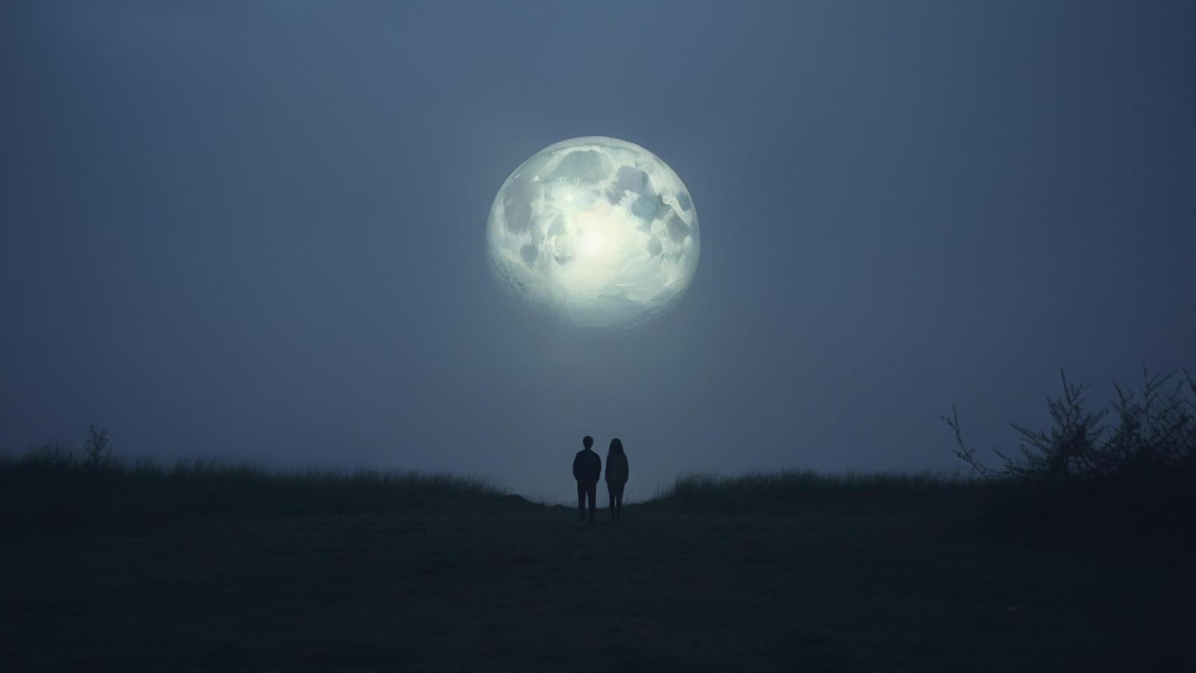 Dos personas observan la Luna / Freepik