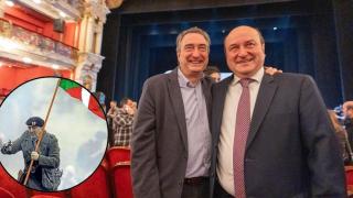 Aitor Esteban, durante la recreación de la batalla de Areces, en 2013.