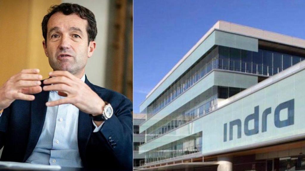 Imagen de Ángel Escribano y la sede de Indra