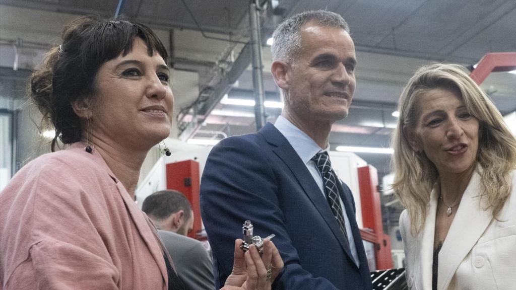 La vicepresidenta segunda y ministra de Trabajo y Economía Social, Yolanda Díaz, visita a la cooperativa Copreci del grupo Mondragon, a 9 de abril de 2025.
