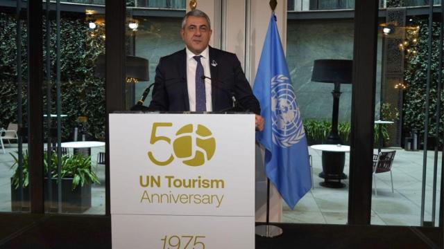 Pololikashvili en su candidatura a la reelección al frente de ONU Turismo