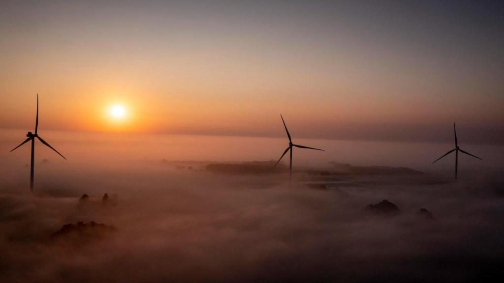 Imagen de archivo de aerogeneradores