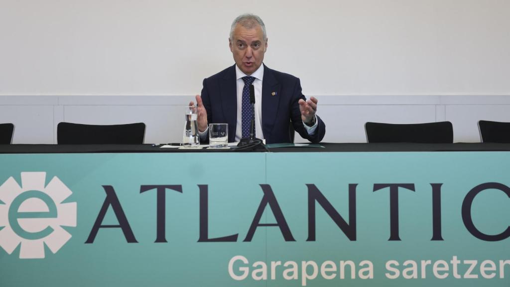 El exlehendakari, Iñigo Urkullu, durante la presentación de la Fundación eAtlantic