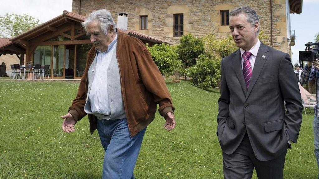 Pepe Mujica e Íñigo Urkullo en Muxica / EFE