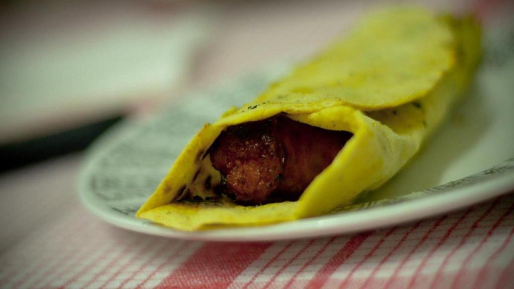 Un talo de txistorra.