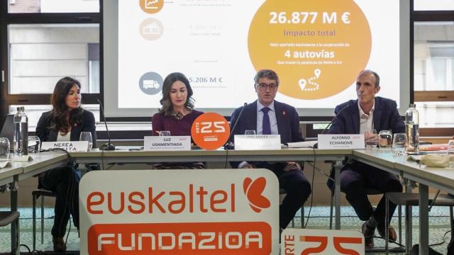 Jon Ander de las Fuentes en la presentación del impacto económico por el 25 aniversario de la Fundación Euskaltel