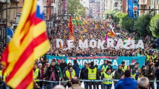 Una manifestación de Gure Esku en solidaridad con el procés catalán.