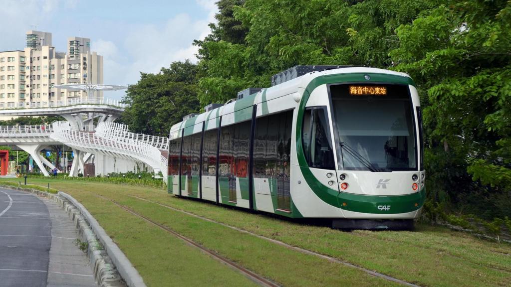 Modelo de tren en Kaohsiung, China.