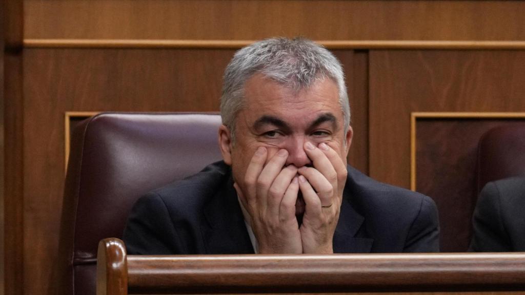 El diputado socialista Santos Cerdán durante el pleno celebrado este jueves en la Cámara Baja