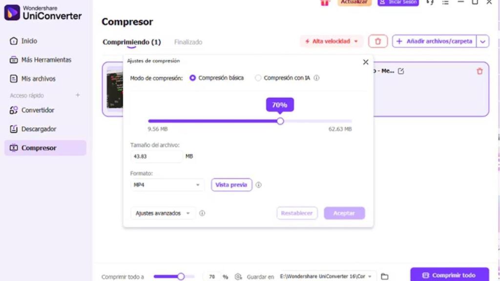 Ajustes en la herramienta