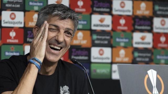 Imanol Alguacil, durante su etapa como técnico de la Real Sociedad.