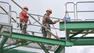 Trabajadores en una obra en Vitoria