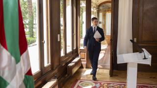 El lehendakari, Imanol Pradales, este martes en Ajuria Enea.